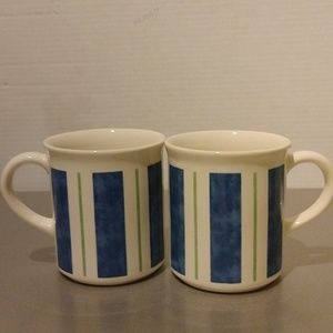 2 Pfaltzgraff Wyngate Stripe Coffee Mugs